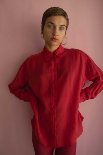 AVA CUPRO SHIRT - Red