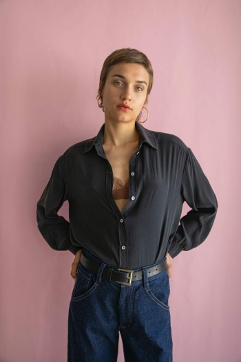 AVA SHIRT IN CREPE SATIN