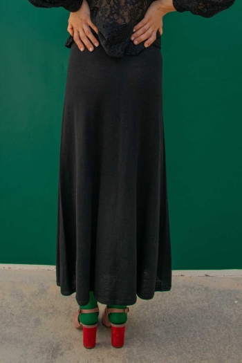 MARSEILLE MERINO SKIRT - Black