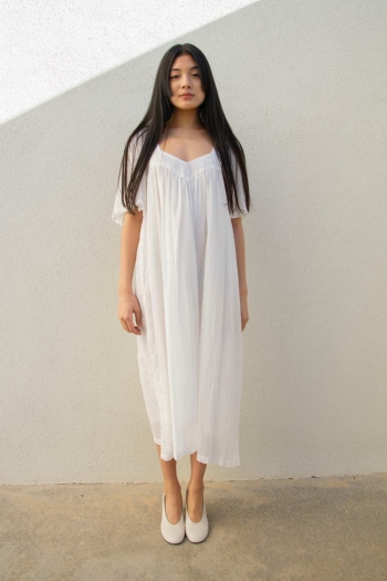 JADE V-NECK DRESS IN VOILE