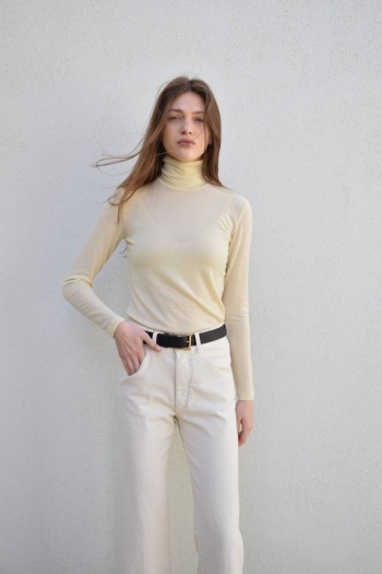 BODY TOP TURTLENECK - Natural