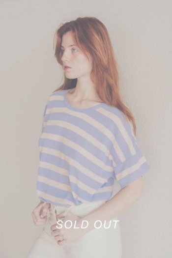 NAVY TOP - Sky Blue - Beige