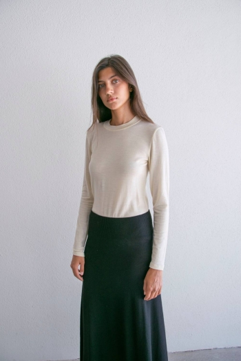 MARSEILLE MERINO SKIRT - Black