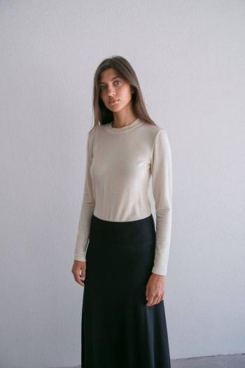 BODY TOP ROUND NECK - Natural