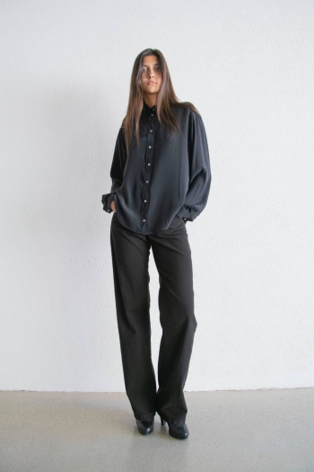 ZEYNEP COTTON TROUSERS - Black