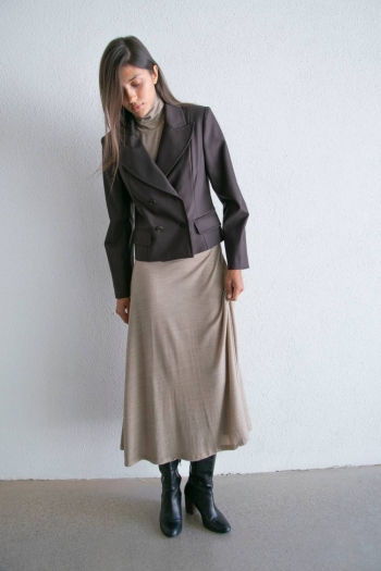 BODY DRESS IN WOOL - Visón