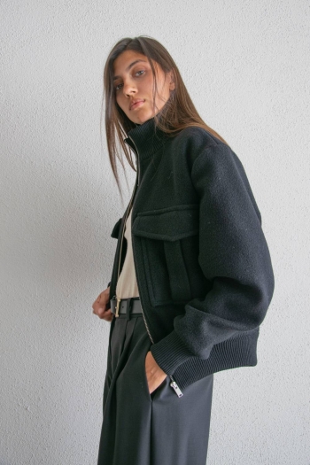 BASEBALL JACKET IN WOOL