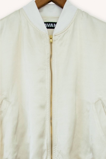 SATIN BOMBER - Mother-of-Pearl