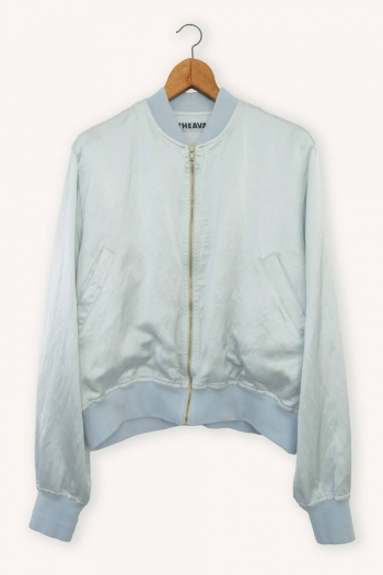 SATIN BOMBER - Light blue