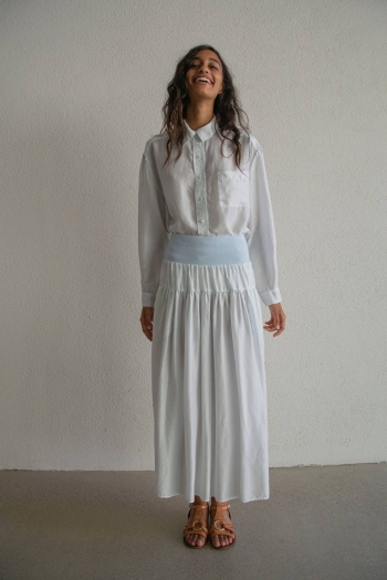 FALDA CHARLOTTE SEDA - Azul...