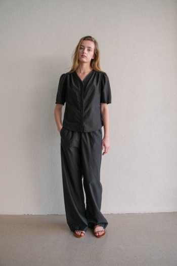 JOGGER POPLIN PANTS - Black