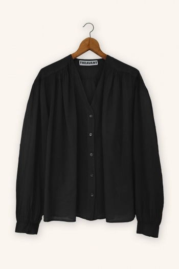 VINTAGE V-NECK SHIRT - Black