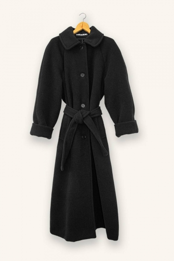 TRENCH ECOLE EN LANA - Negro