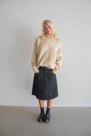 FALDA LOVE DENIM - Negro...