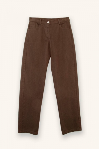PANTALÓN STRAIGHT - Marrón...