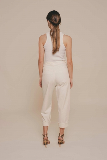 CLARA TROUSERS IN OFF-WHITE...