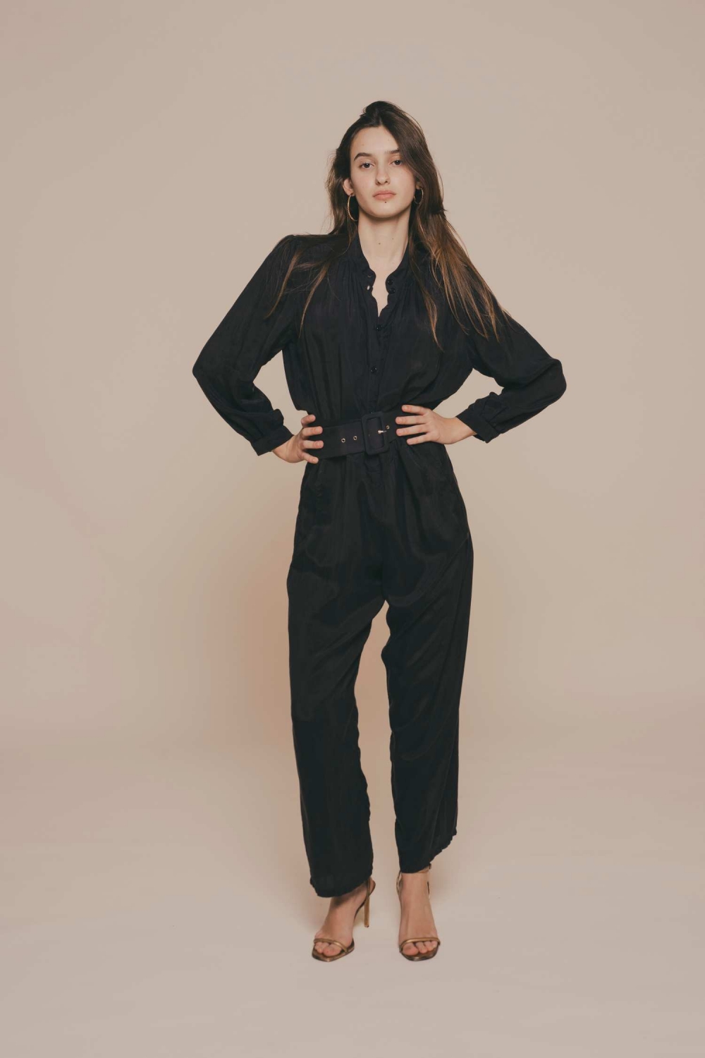 black loose fit jumpsuit